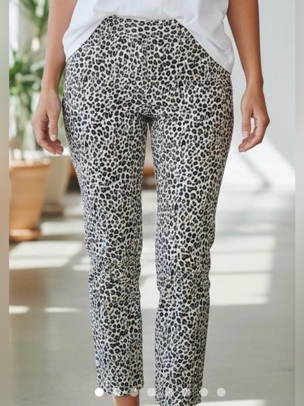 a new day Black & Tan Leopard Skinny Pants with side Zipper